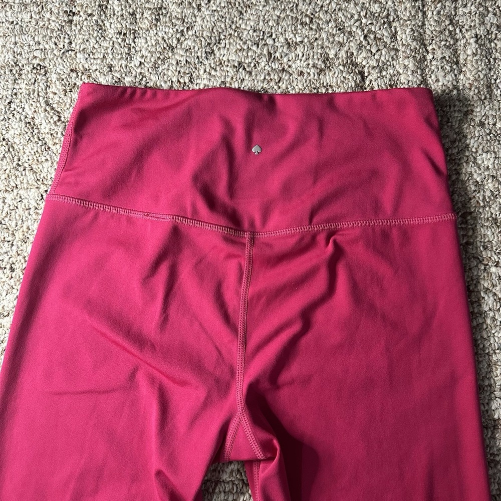 Kate Spade New York Women's Hot Pink Scallop Crop Leggings High Rise Size Small - Picture 9 of 10